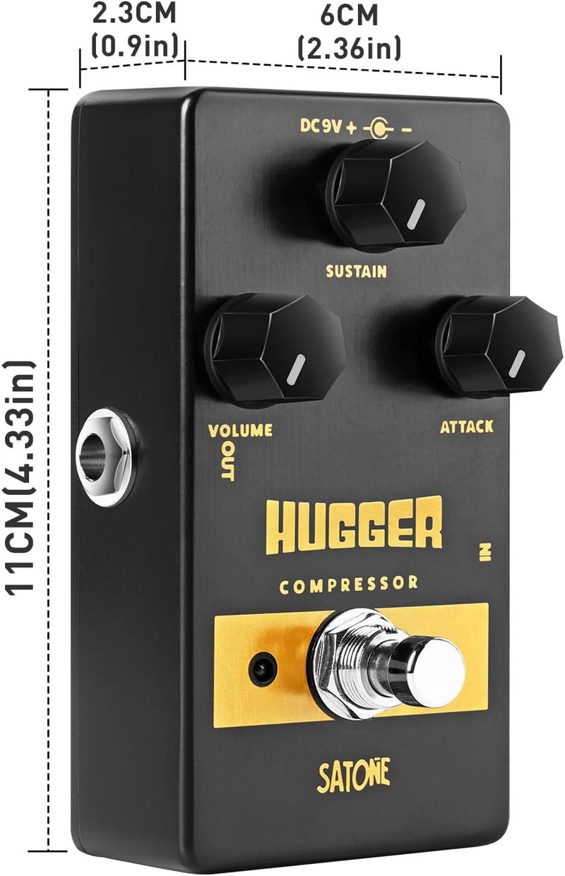 SATONE S807 Hugger Compressor Electric Guitar Effect Pedal - Analog Circuit Compressor Effect Preset Acoustic Metal Pedal with True Bypass - Image 4